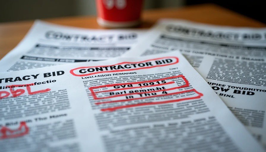 Spotting the Dangerous Low Bid Contractor bids comparison with red flags highlighted