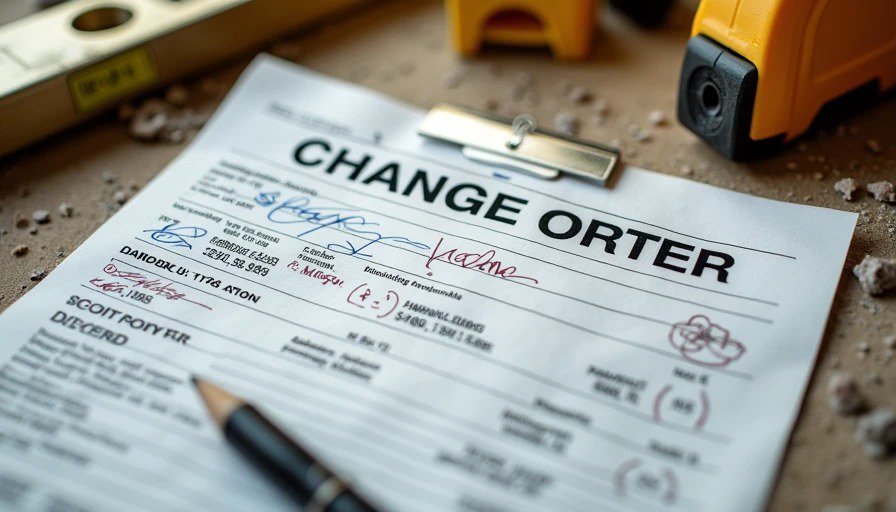 A Typical Change Order in Action Signed change order document with added costs