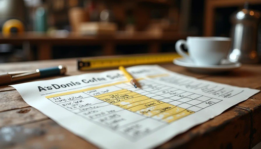 Detailed contractor bid breakdown on workbench