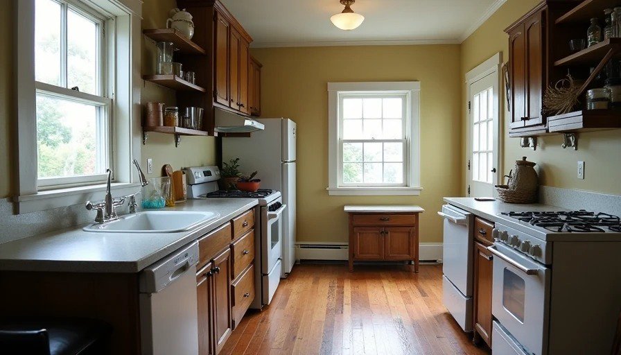 Balanced update in 1920s Colonial kitchen