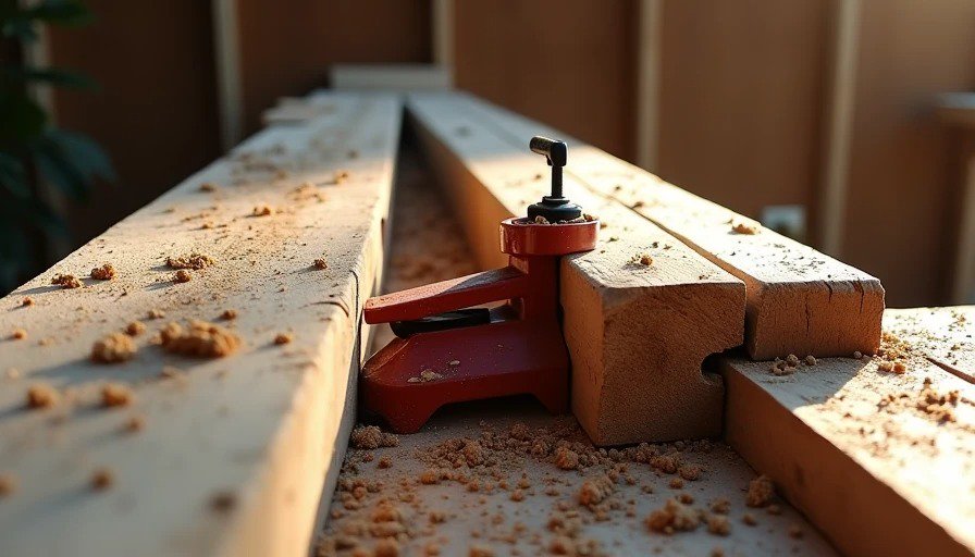 Improperly cut load-bearing beam with emergency support